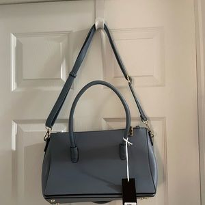 Brand New Blue Leather Bag, With Long Strap & Short Handles